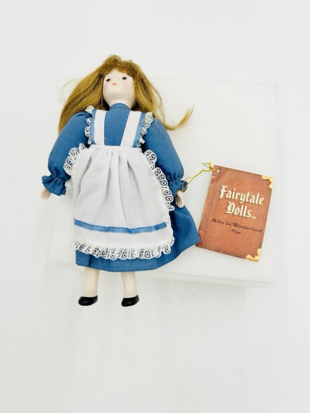 Russ Fairytale 8" Doll Alice in Wonderland Porcelain Doll w/ Book Vintage